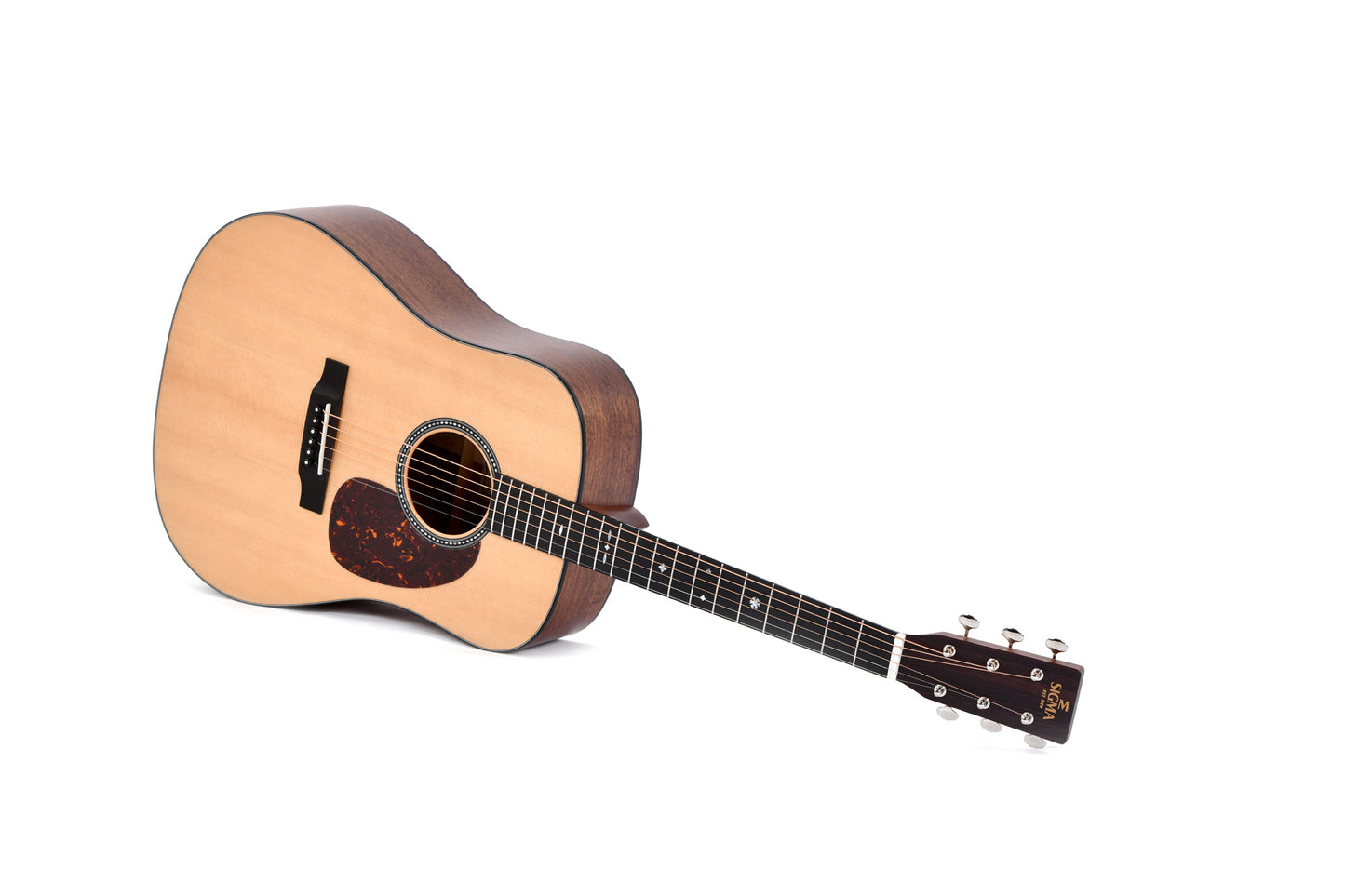 Modèle SDM-10E, Dreadnought, table épicéa Sitka massif, f/e acajou massif, touche micarta, EQ LR Baggs, soft case, naturel