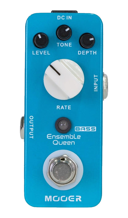 Pédale ENSEMBLE QUEEN, chorus pour basse, boîtier métal, true bypass, bleu