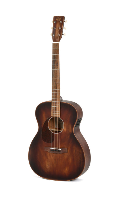 Modèle 000M-15EL-AGED, Forme 000, table acajou massif, f/e acajou, EQ Fishman, naturel"vieilli", gaucher