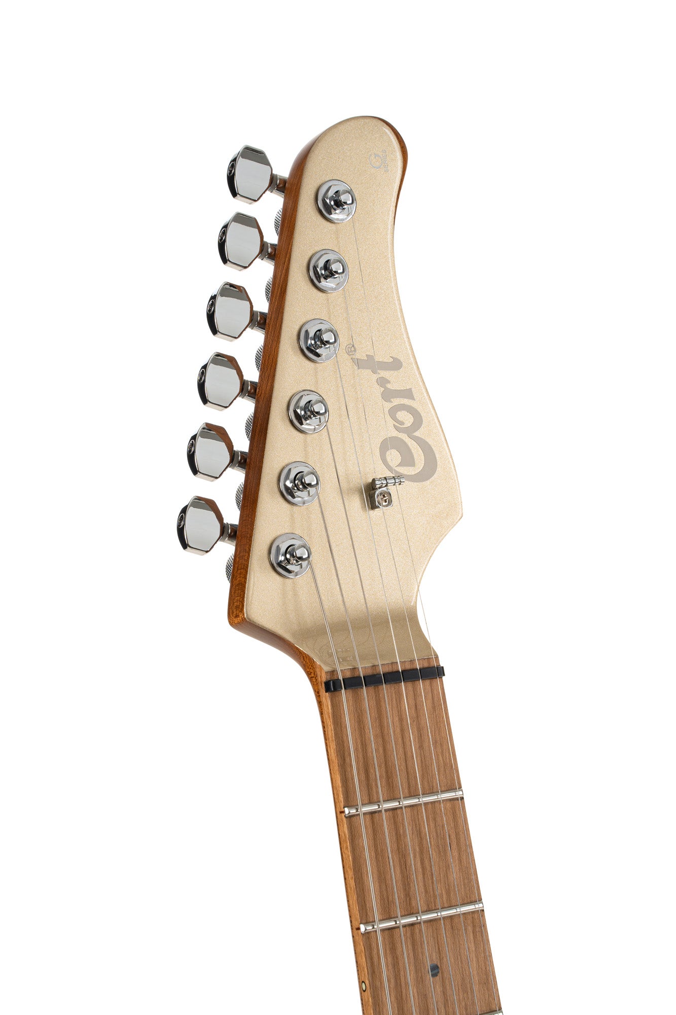 G300 PRO, corps tilleul, table érable massif, manche et touche érable torréfié, 2 micros Seymour Duncan, metallic gold