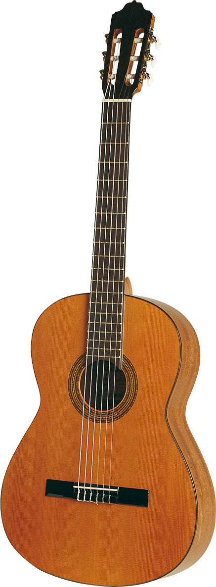 MOD.5, table cèdre massif, fond & éclisses noyer, touche palissandre