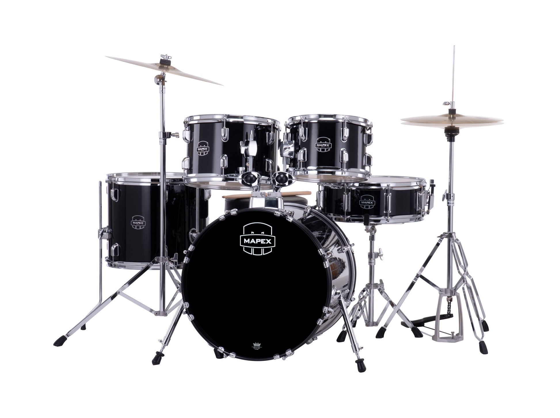 MAPEX COMET JAZZ/JUNIOR 18 5F NOIR COMPLETE AVEC HARDWARE, SIEGE ET CYMBALES
