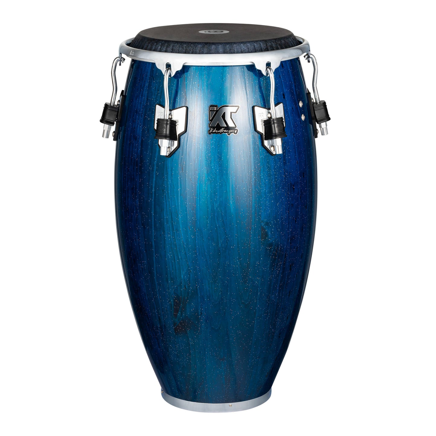 Conga William 'Kachiro' 11" 3/4, fût pin de Nouvelle-Zélande 3 plis, hauteur 76.2cm, peau cuir de veau noir, cercles SSR 4mm