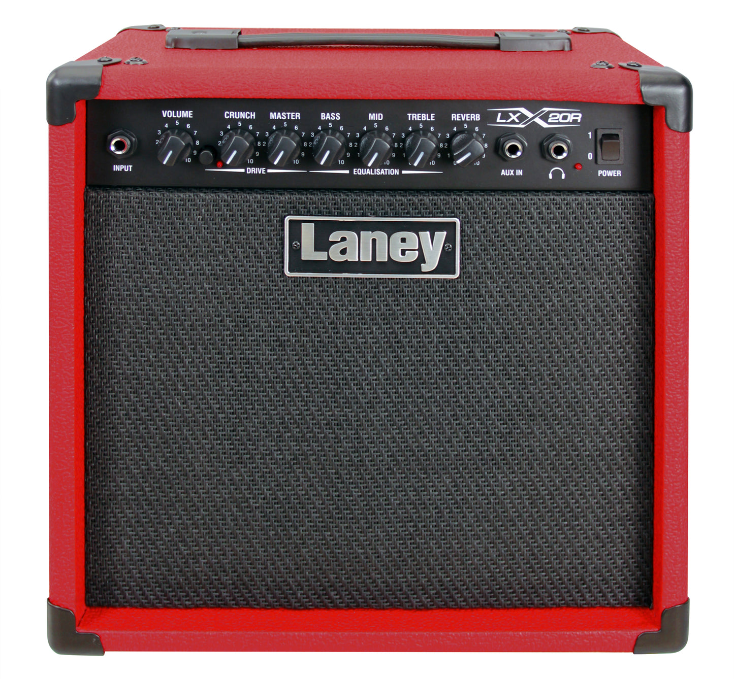 Ampli guitare électrique 20W, 1x HP 8", 2 canaux, EQ 3 bandes, réverb, sortie casque, 6.9 kg, rouge