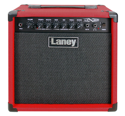 Ampli guitare électrique 20W, 1x HP 8", 2 canaux, EQ 3 bandes, réverb, sortie casque, 6.9 kg, rouge