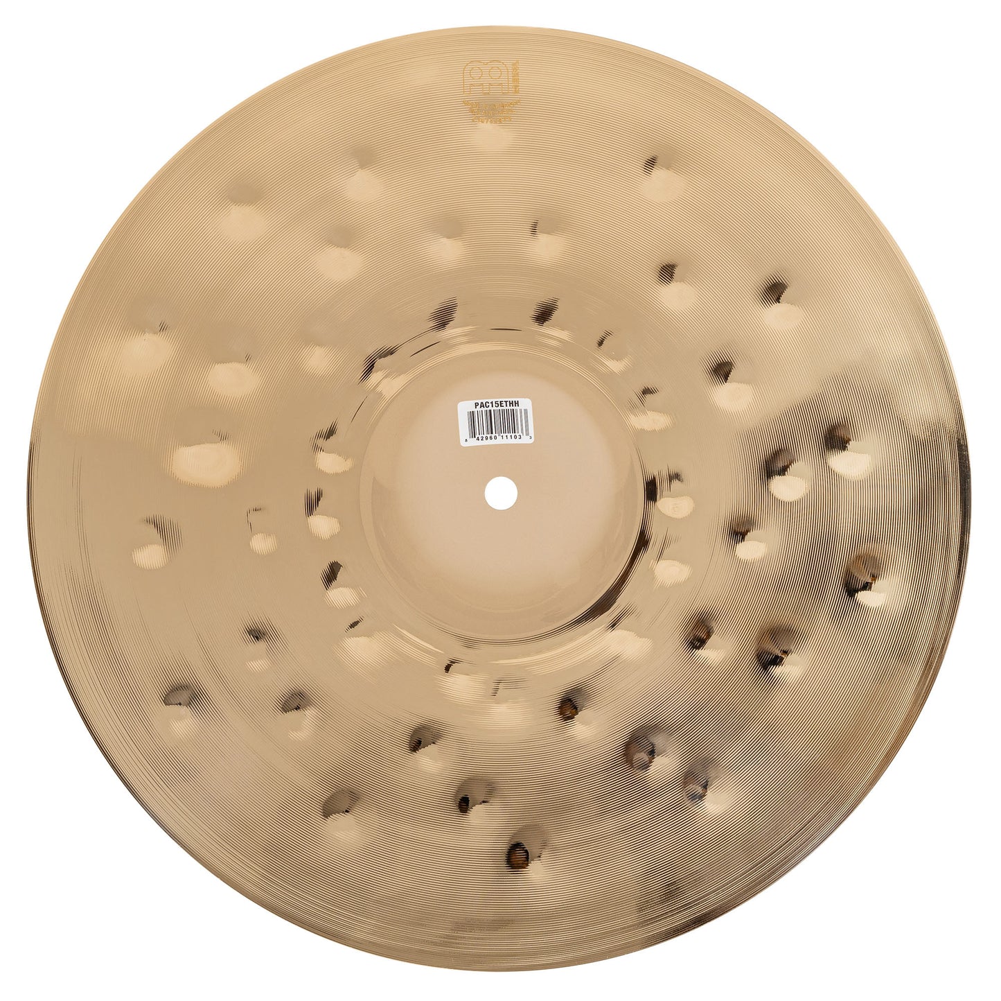 Hithat 15" Extra thin hammered Meinl Pure Alloy Custom fini smoked-bronze, brilliant
