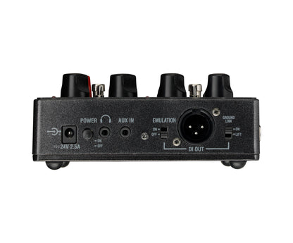 Ampli IRF-LOUDPEDAL 60W, 2 canaux, égalisation passive 3 bandes, switch Boost, sortie DI, avec alimentation 24V, noir