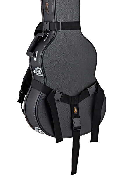 Harnais dorsal pour étui, courroies réglables rembourrées 10 mm, convient aux étuis durs avec forme, noir