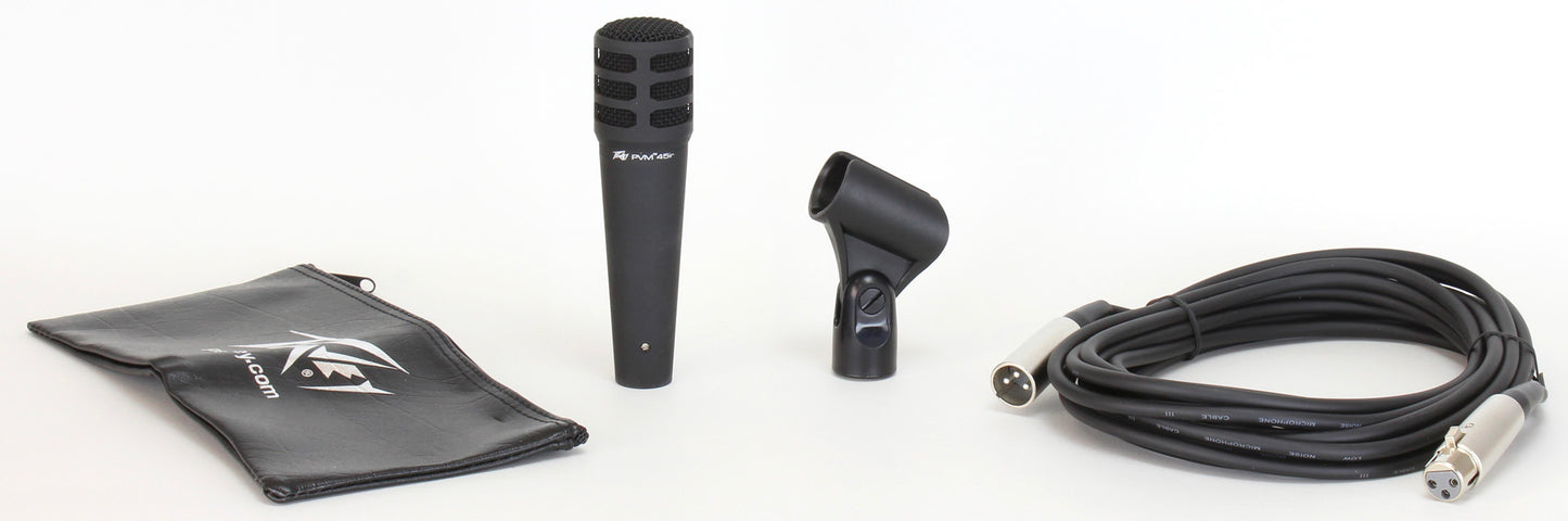 Microphone super-cardioïde, aimant en néodyme, réponse en fréquence précise, sac à cordon, filtre anti-pop et pince inclus, noir