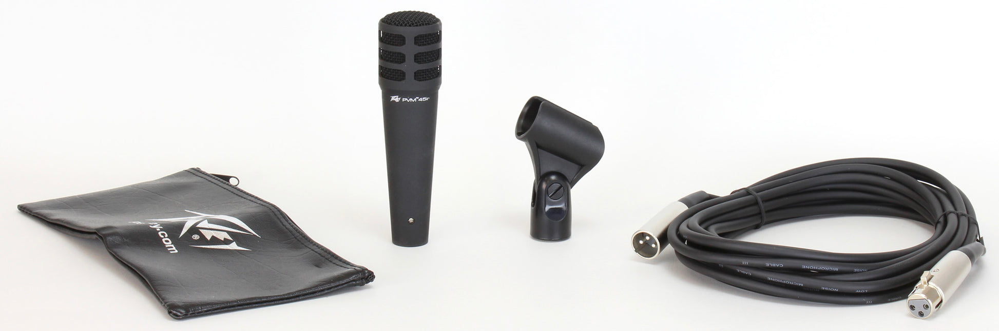 Microphone super-cardioïde, aimant en néodyme, réponse en fréquence précise, sac à cordon, filtre anti-pop et pince inclus, noir