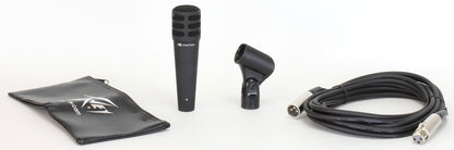 Microphone super-cardioïde, aimant en néodyme, réponse en fréquence précise, sac à cordon, filtre anti-pop et pince inclus, noir