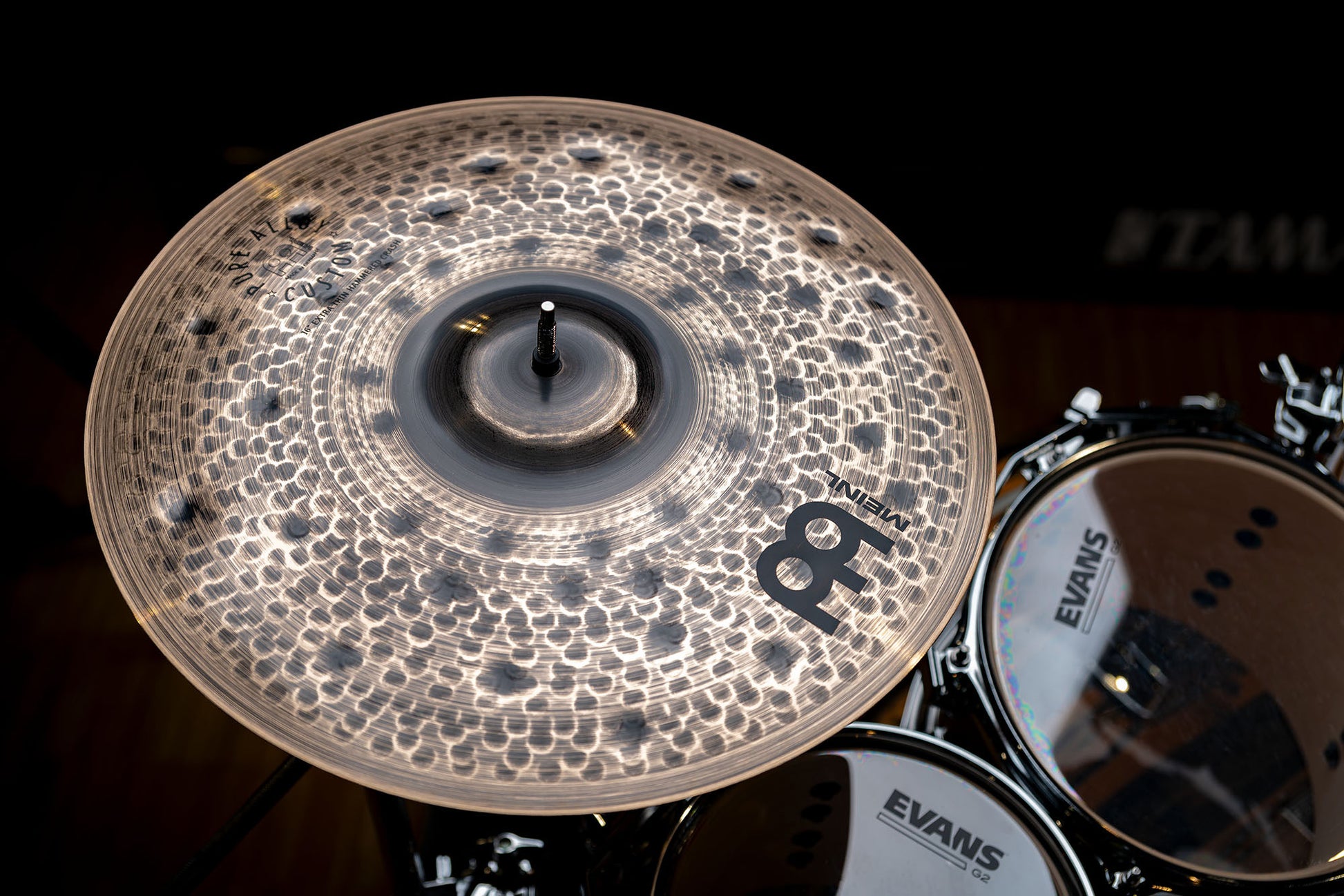 Crash 16" Extra thin hammered Meinl Pure Alloy Custom fini smoked-bronze, brilliant