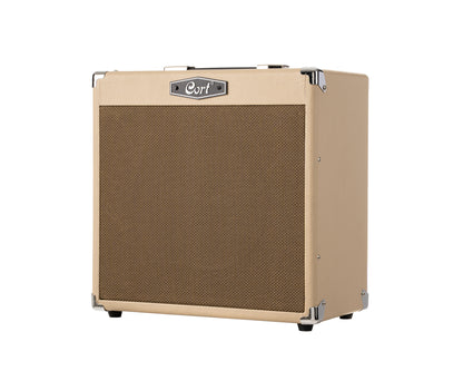 Ampli guitare 30W, 1x 10", 2 canaux, égaliseur 3 bandes, réverb, entrée Bluetooth, entrée CD/MP3 mini-Jack, white sand