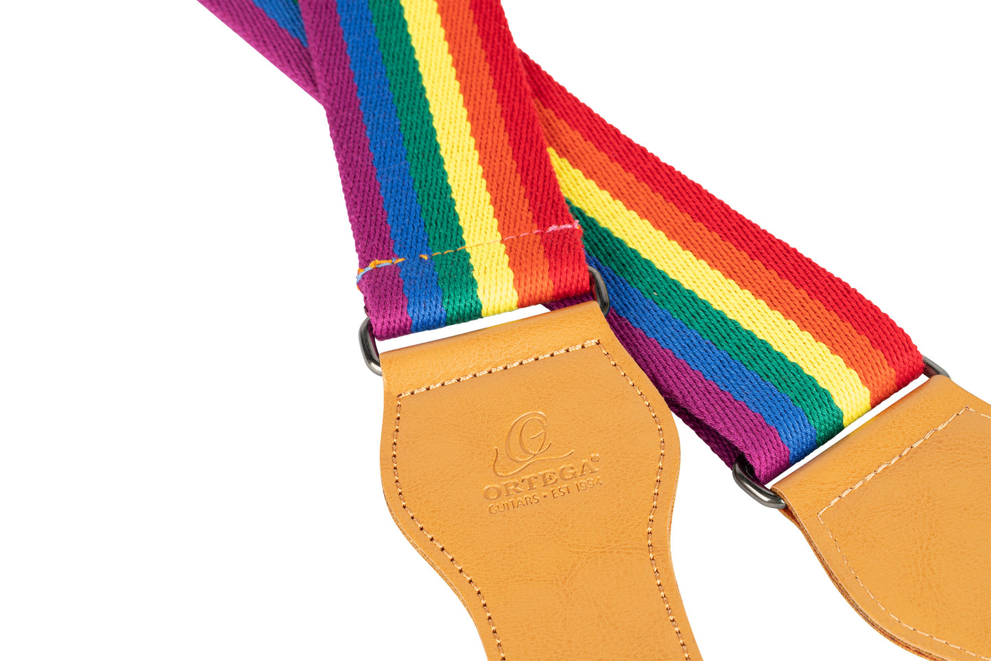 Courroie guitare, 100% coton, extrémités simili cuir, largeur 4.9 cm, longueur jusqu'à 158 cm, pride