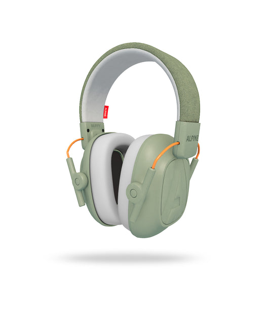 Muffy Kids, casque auditif conçu pour les enfants à partir de 5 ans, atténuation 25 dB, sac de transport, vert