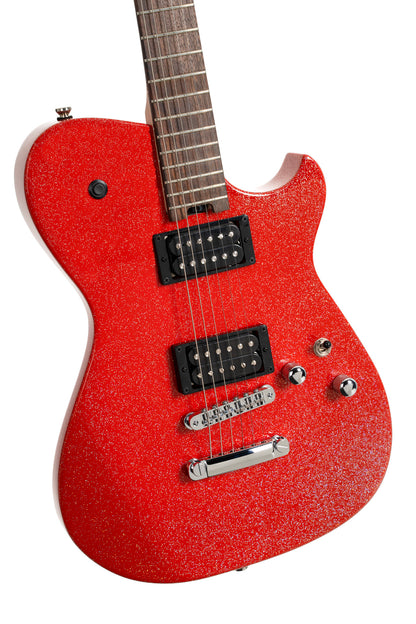 MBM-2H, signature Matt Bellamy, corps tilleul, manche érable, micros,"Kill" bouton, rouge pailleté