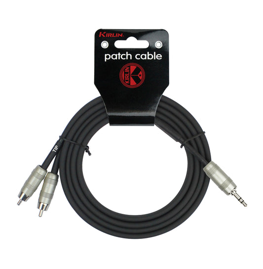 Câble patch MEDIUM Mini Jack stéréo/2x RCA, 3 mètres, noir