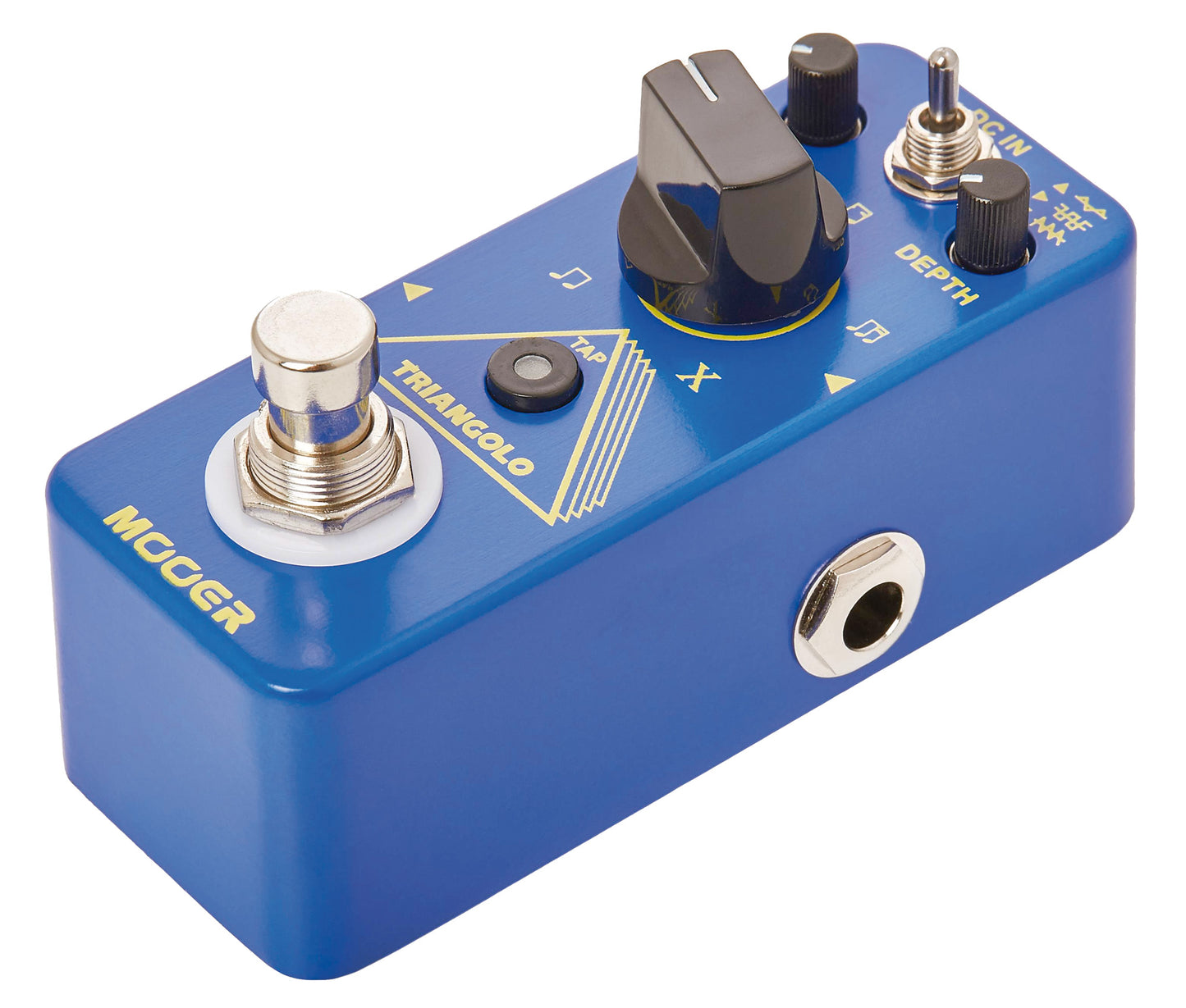 Pédale TRIANGOLO, trémolo numérique haute-qualité, 3 formes d'onde sélectionnables, boîtier métal, true bypass, bleu