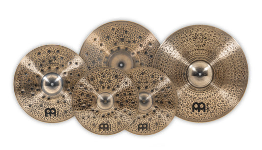 Pack de cymbales complet Meinl Pure Alloy 15"16"18"20" bronze Pure Alloy fini smoked-bronze, brilliant