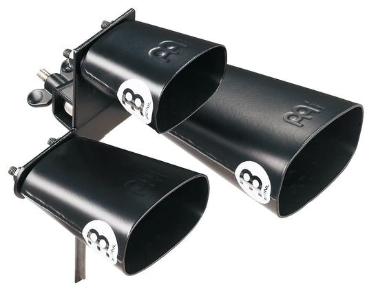 Triple cloche 2"1/2, 3"1/2 et 5", alliage acier spécial, muffled sound, avec attache, noir poudré