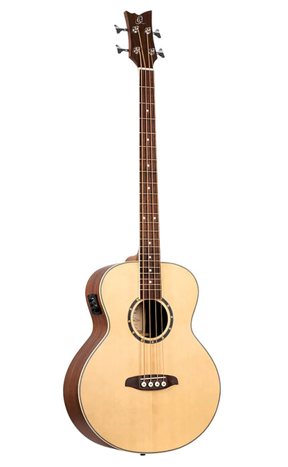 D7E-4, basse 4 cordes, EQ Ortega MagusPro/B, table épicéa, f/e acajou, manche acajou, naturel satiné