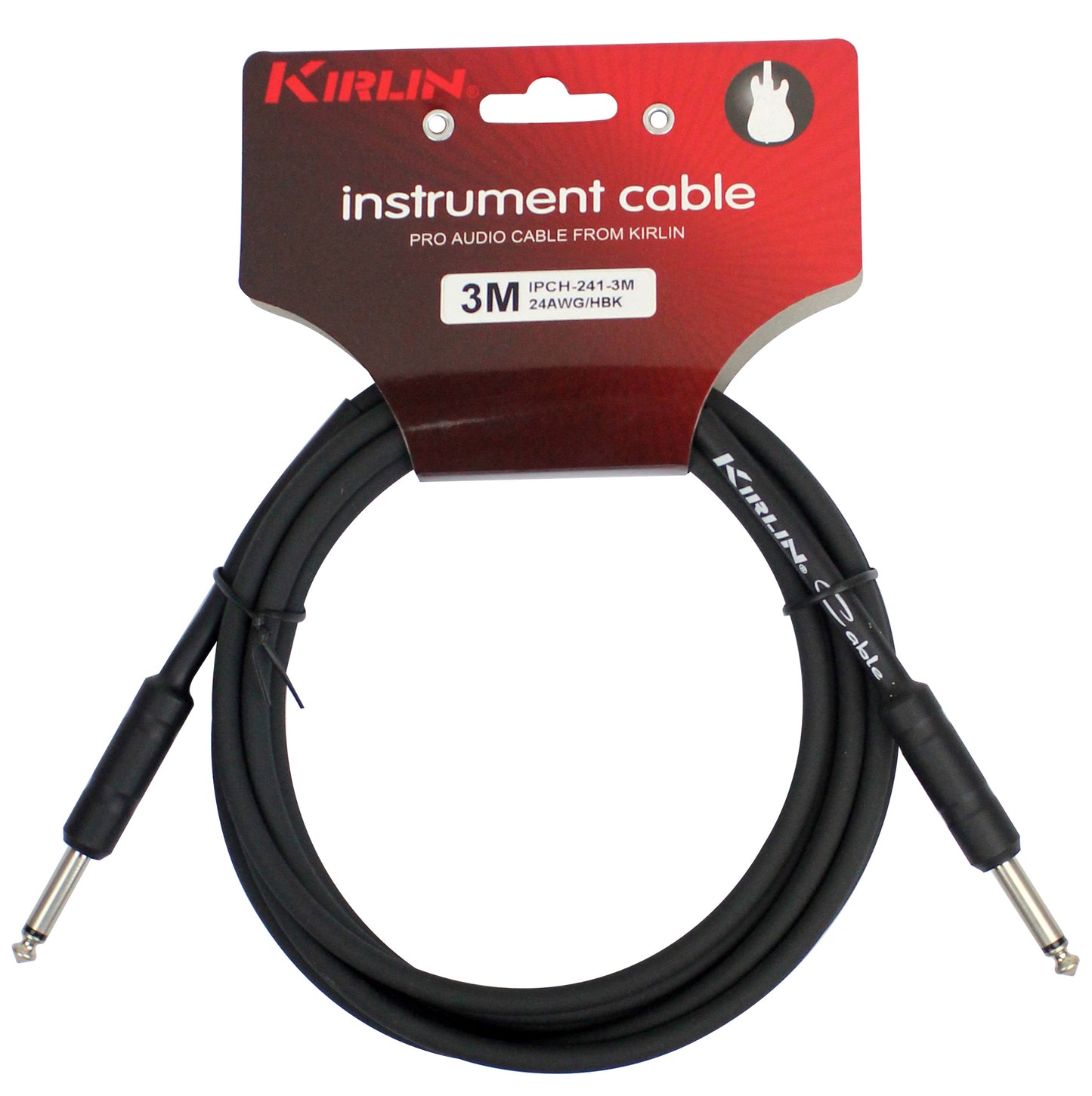 Câble instrument ENTRY Jack/Jack, 3 mètres, noir