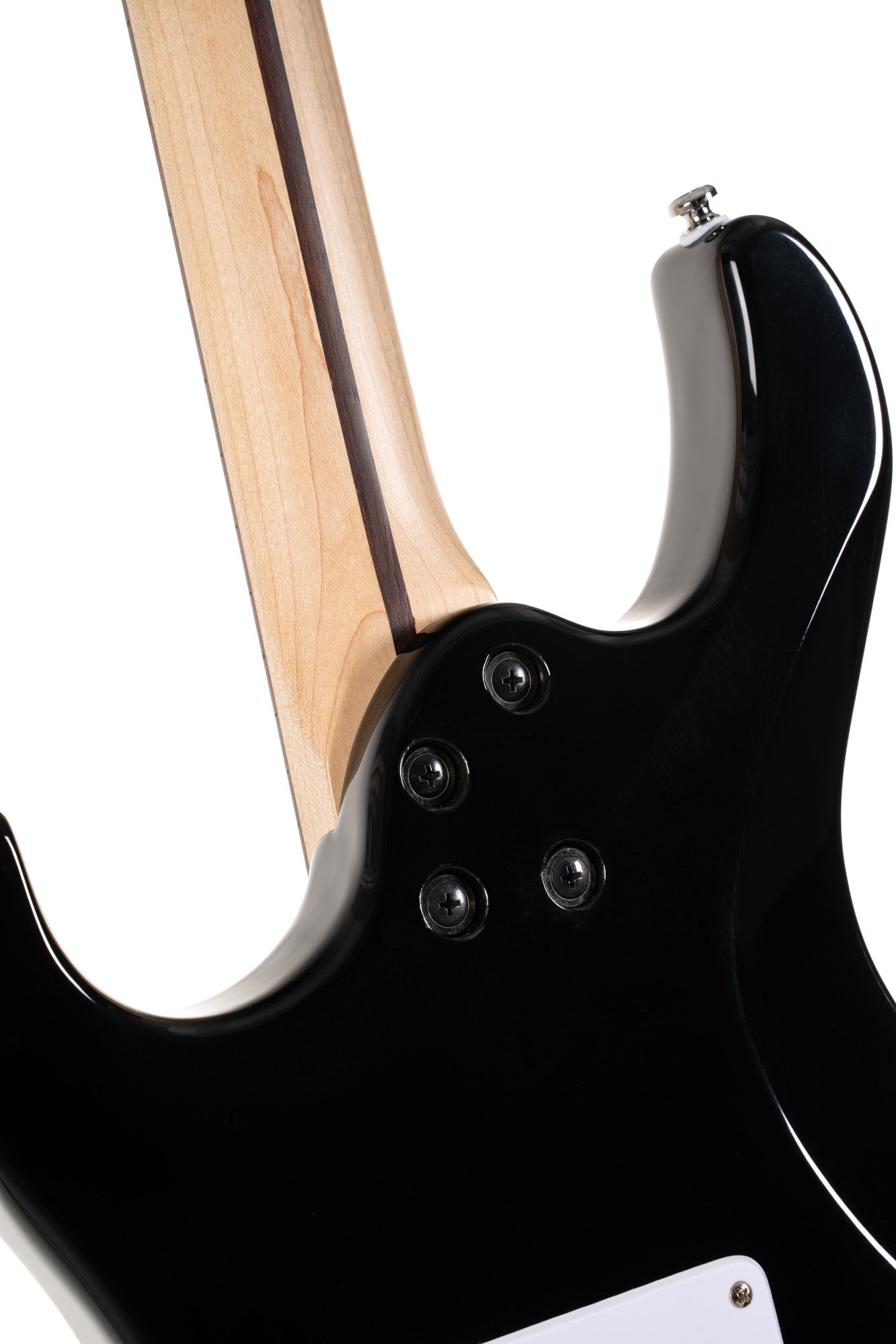 G200SP, corps peuplier, manche érable, touche jatoba , 2 micros simples et 1 double Powersound, plaque blanche, noir