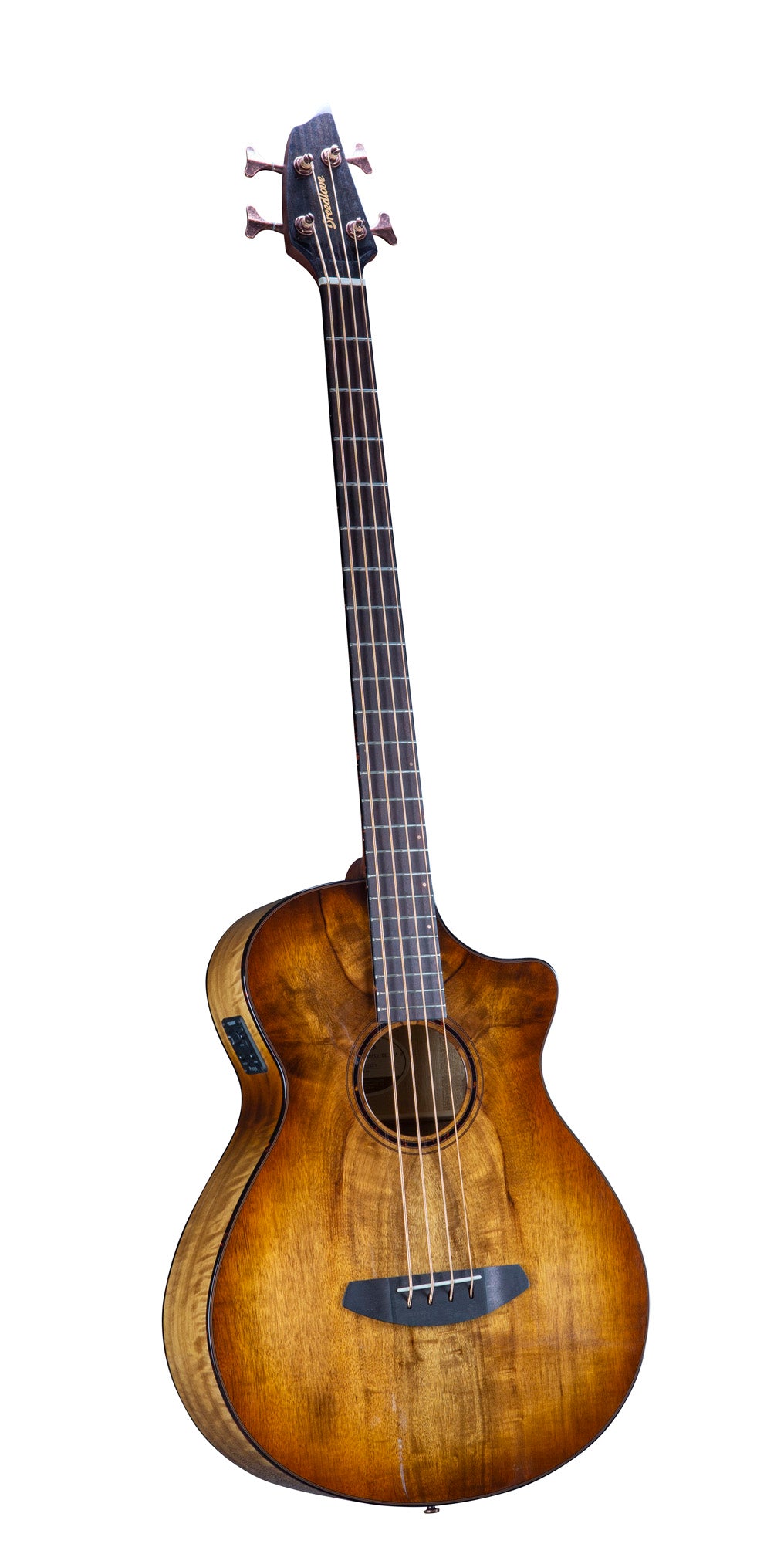 PURSUIT EXOTIC S CONCERTO BASSE AMBER CE, table myrtlewood massif, f/e myrtlewood, diapason 34", EQ Fishman Presys I, amber