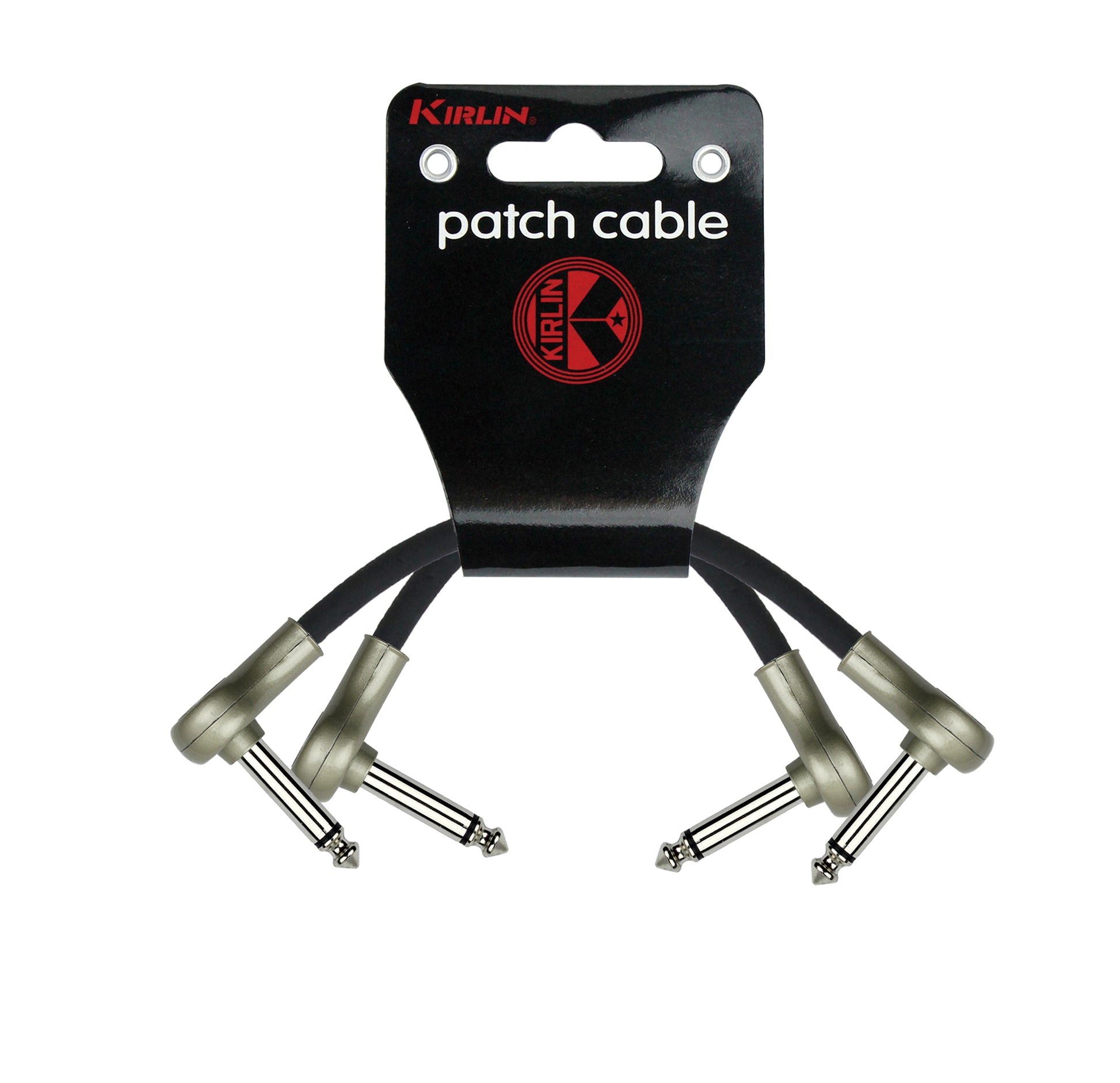 Pack de 2 câbles patch PAN Jack mono coudé/Jack mono coudé, 0.15 mètres, noir