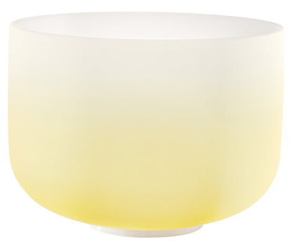 SINGING BOWL SONIC ENERGY CRISTAL 12" yellow, navel chakra, E4 329.63hz, quartz, couleur effet gelé