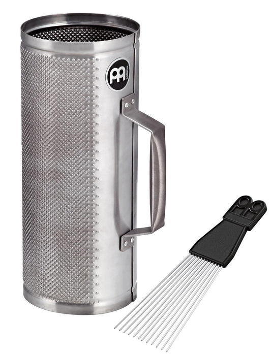 Merengue guiro, livré avec grattoir ABS référence MGS2, acier brossé