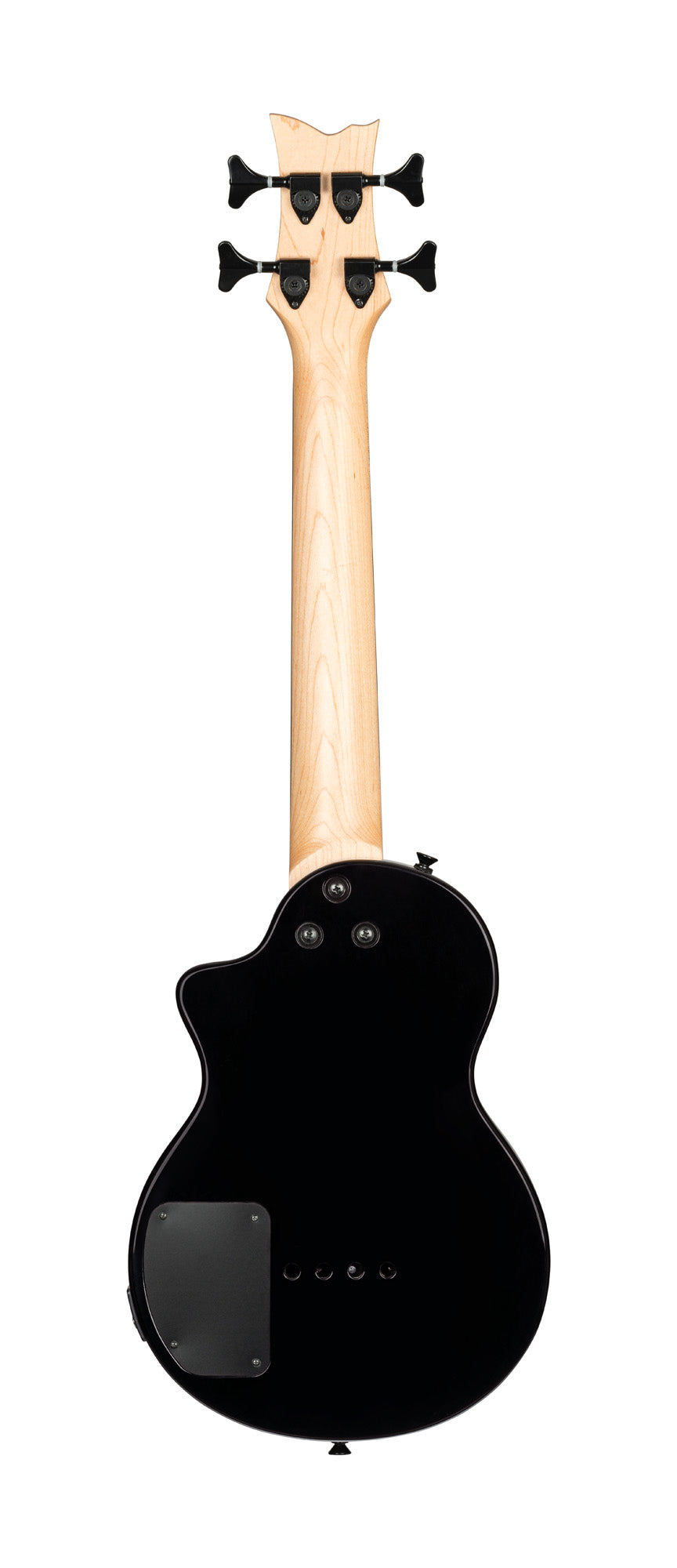 NEO-BS-TGB, modèle Ukebass, pan coupé, EQ MagusExpress, table érable flammé, corps okoumé, manche érable, housse, gris