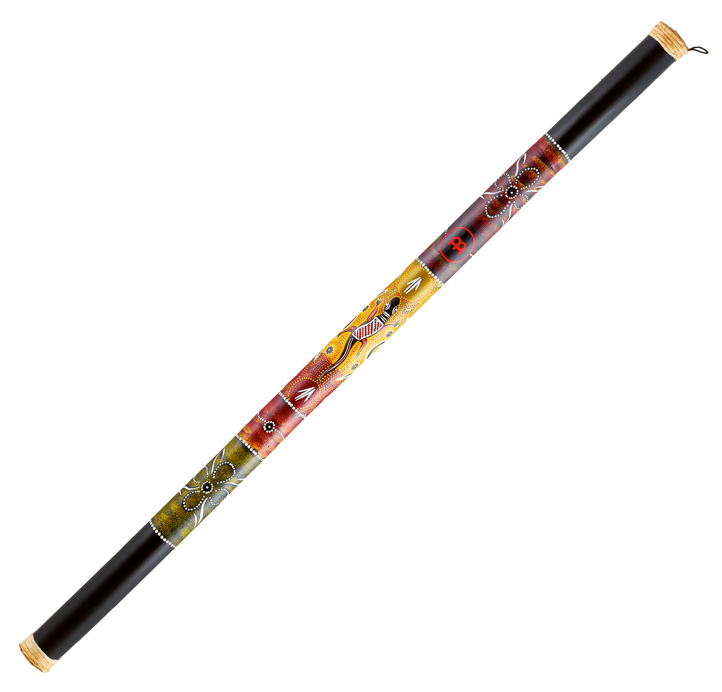 Bâton de pluie, 150 cm, bambou naturel, noir avec motifs