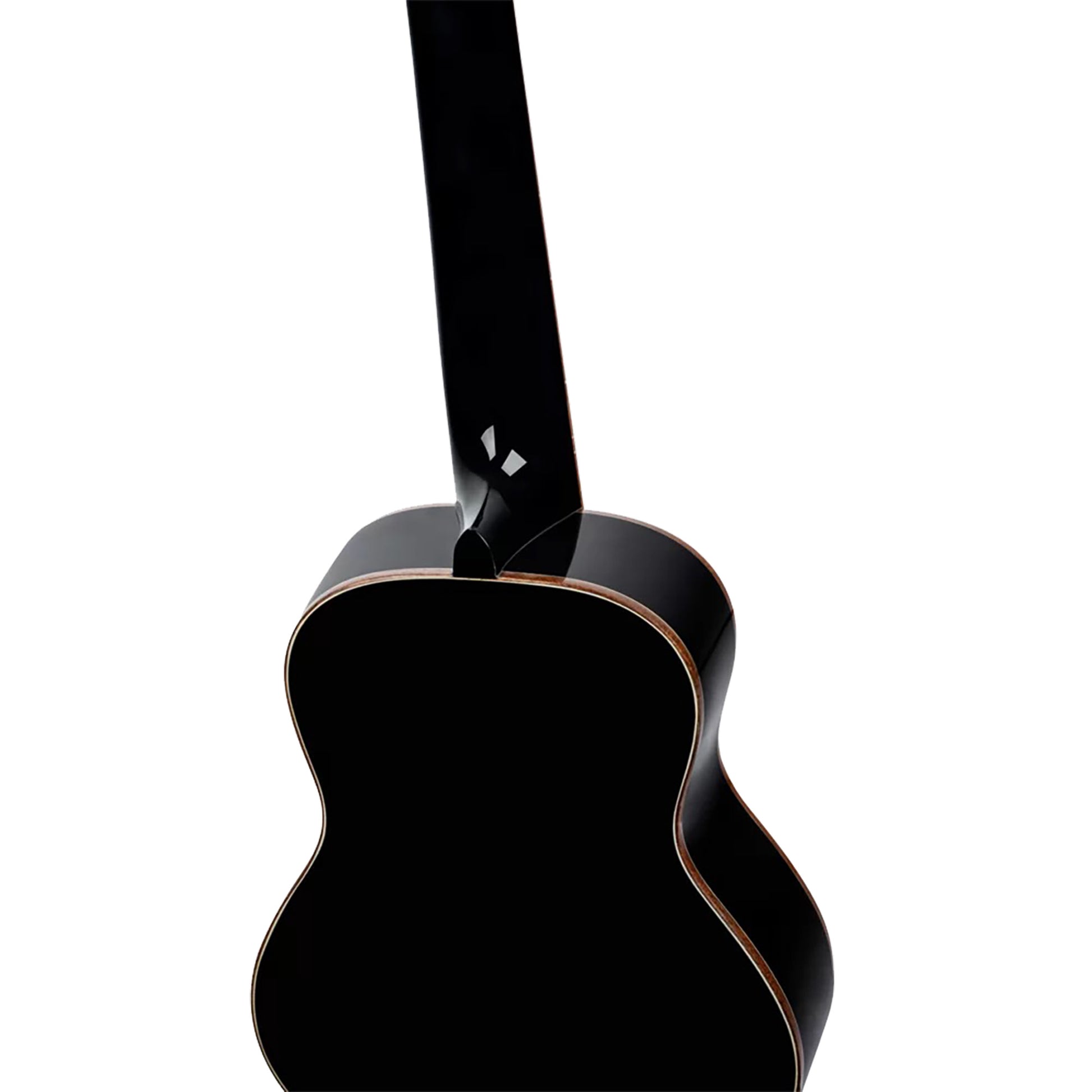 RUOX-CC, modèle Concert, table épicéa, fond & éclisses acajou, manche acajou, housse luxe, noir brillant