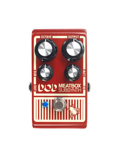 Pédale MEATBOX, synthétiseur subharmonique basé sur le circuit original avec composants actualisés, True Bypass, rouge