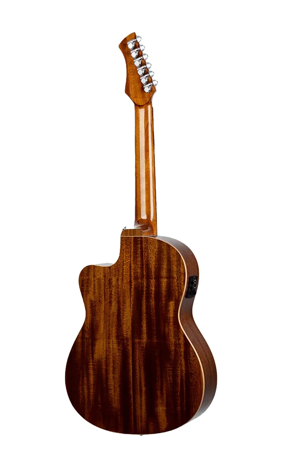 RCE238SN-BKT, Slim Neck, pan coupé, EQ MagusPro, table épicéa massif, manche acajou, sillet 48 mm, housse, noir brillant