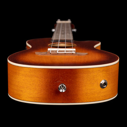 RUDAWN-CE, modèle Concert pan coupé, EQ Ortega MagusUke, table okoumé, fond & éclisses okoumé, dawn sunburst satiné