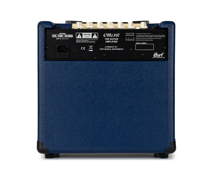 Ampli guitare 15W, 1 x 8", 2 canaux, égaliseur 3 bandes, réverb, entrée CD/MP3 mini-Jack, sortie casque mini-Jack, bleu