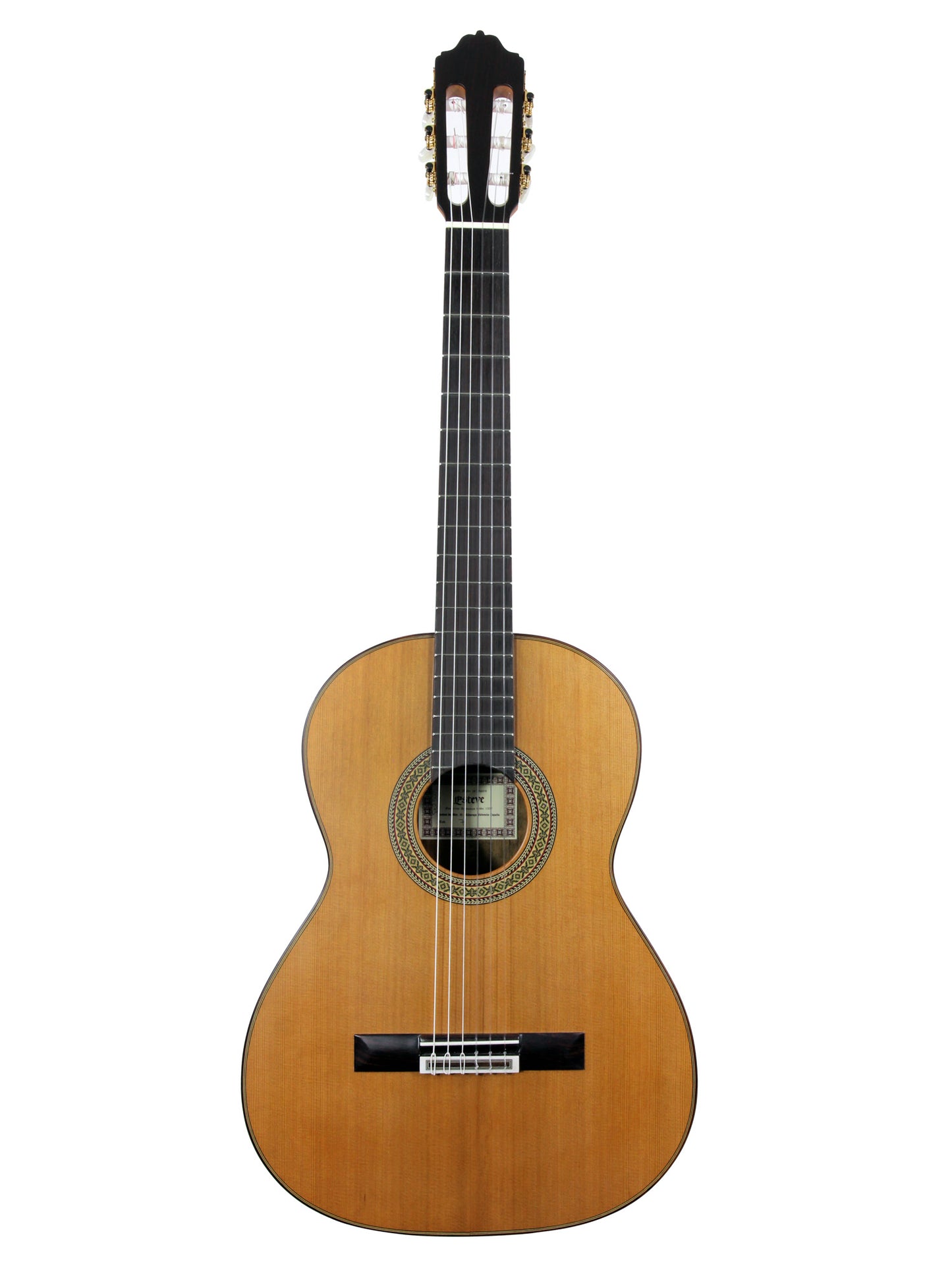 MOD.7, table cèdre massif, fond & éclisses cocobolo, touche palissandre, naturel satiné