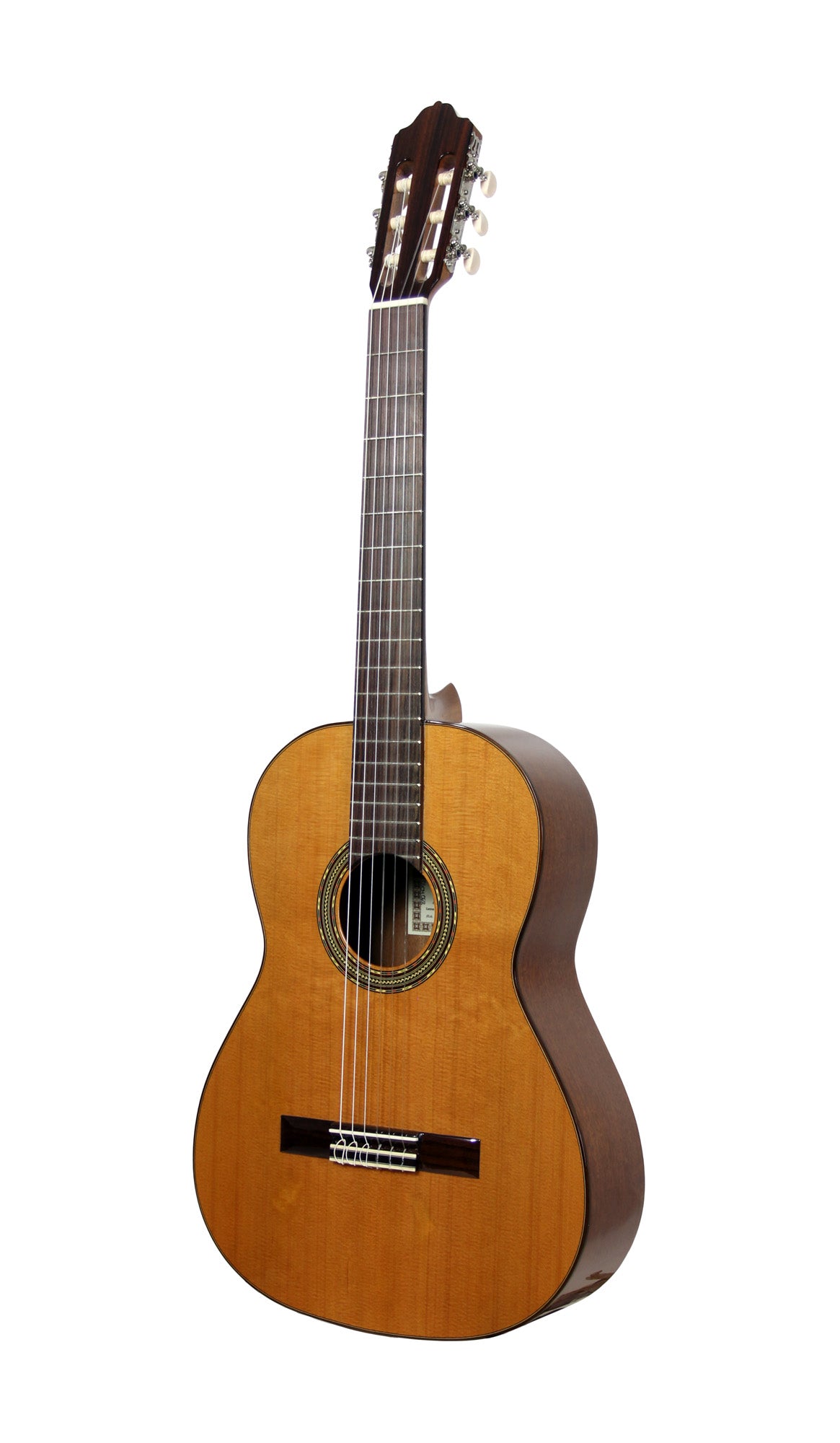 4ST, table cèdre massif, fond & éclisses acajou, manche acajou, touche palissandre, cordes Savarez Corum, naturel brillant