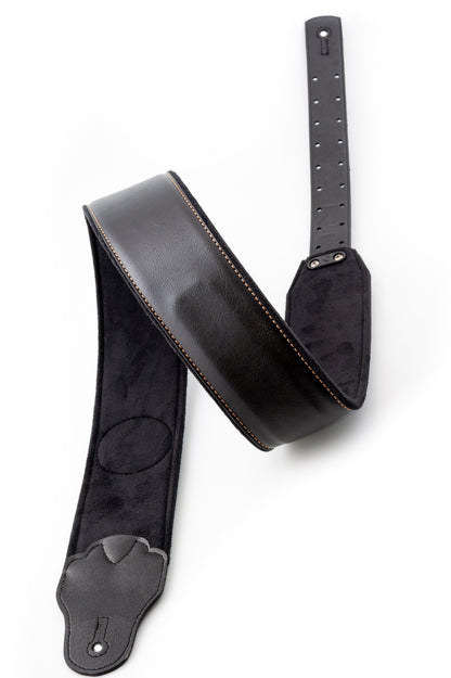 Courroie modèle TATOO PIN-UP, extérieur synthétique, largeur 7 cm, longueur 98 à 153 cm, porte-médiators intégré, noir