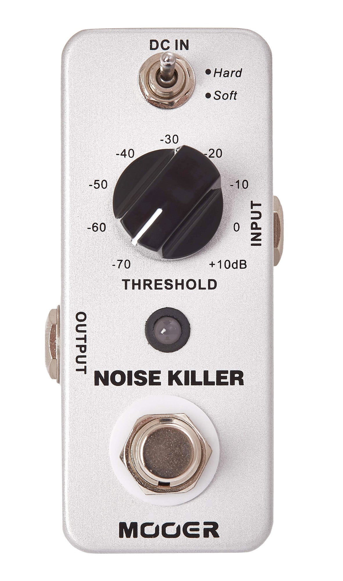 Pédale NOISE KILLER, réducteur de bruit 2 modes (Hard/Soft), boîtier métal, true bypass, blanc