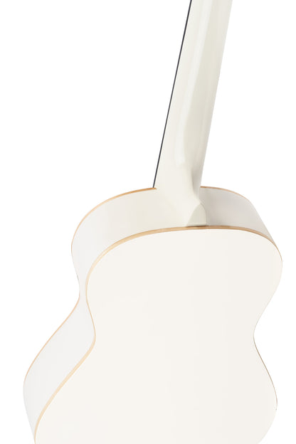 R121-1/2, table épicéa, fond & éclisses acajou, manche acajou (sillet 43.5 mm), housse, blanc brillant