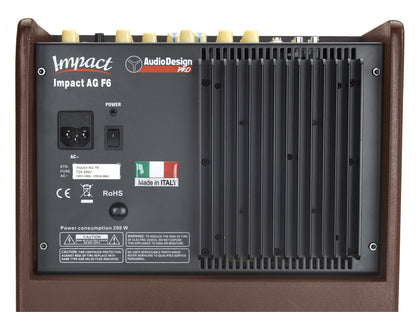 Impact AG F8, ampli guit. acoust. ("Fashion") 200W, HP 8"+tweeter, 16 presets d'effet, 11.3 kg, avec housse, finition vintage