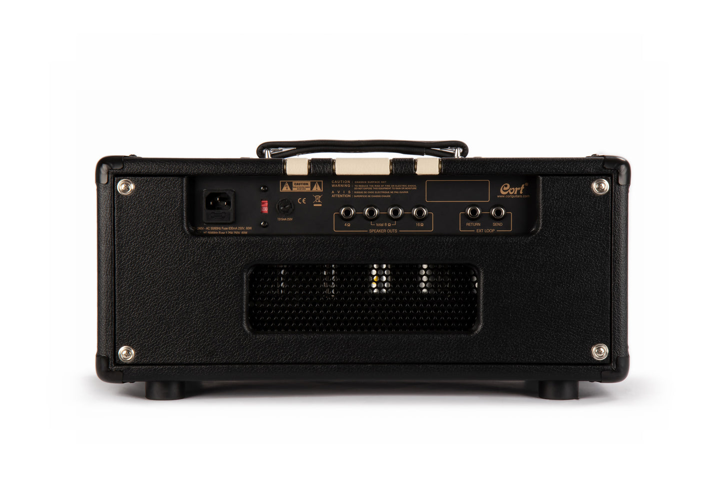 Tête à lampes 15W, préampli 3 x 12AX7, ampli 2 x EL84, égalisation 3 bandes, boucle d'effet, poids: 9.7 kg, noir