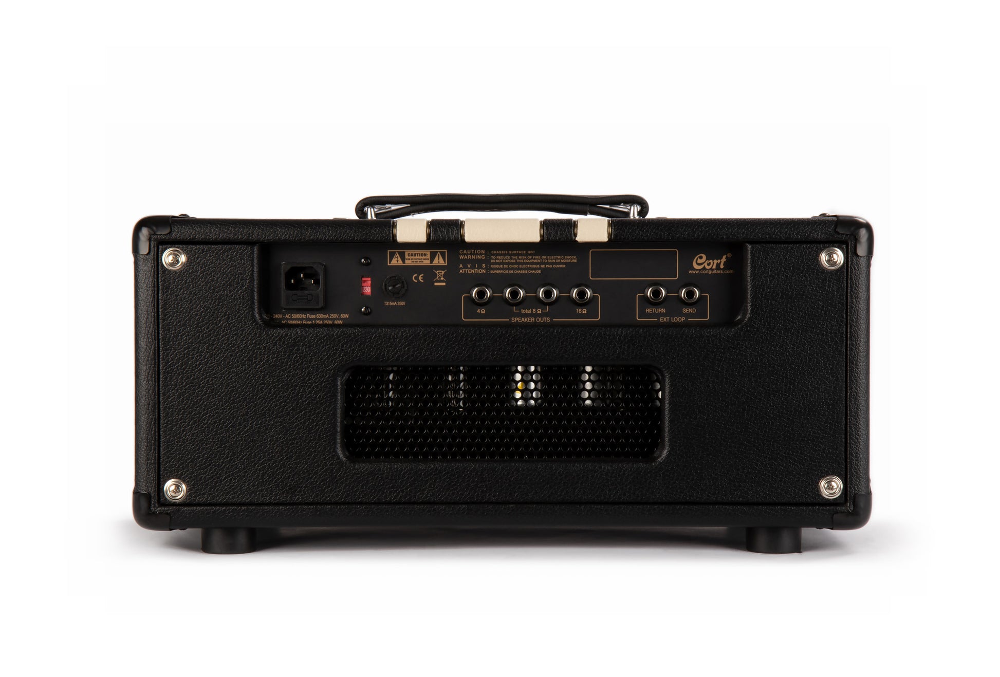 Tête à lampes 15W, préampli 3 x 12AX7, ampli 2 x EL84, égalisation 3 bandes, boucle d'effet, poids: 9.7 kg, noir