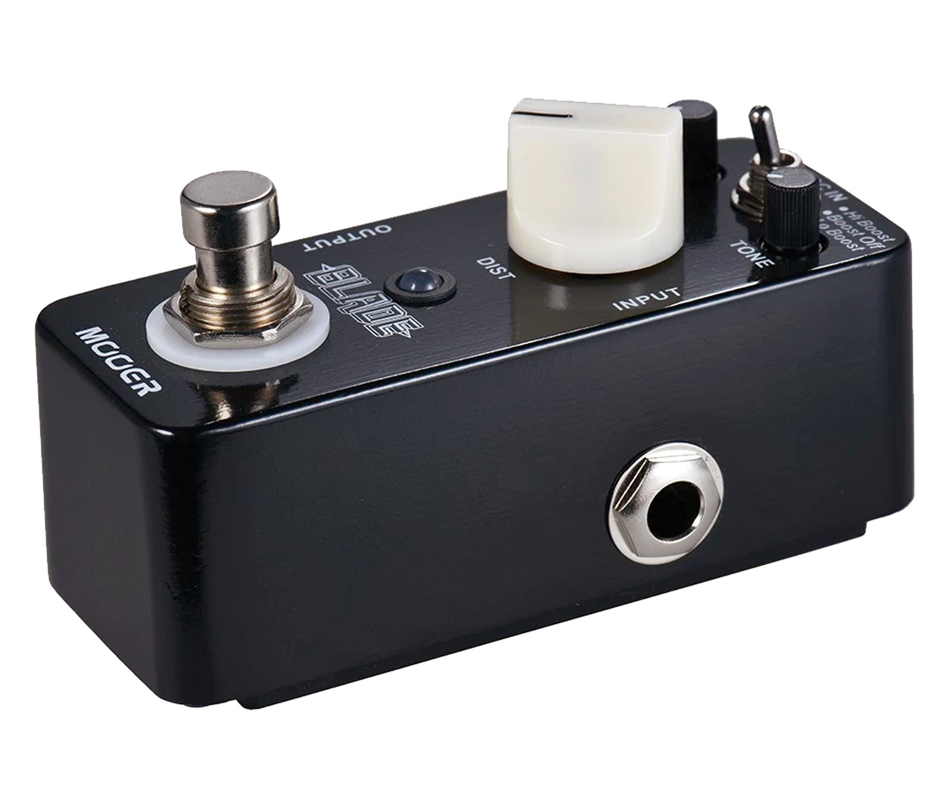 Pédale BLADE, distorsion 3 modes (Lo Boost/Boost Off/Hi Boost), boîtier métal, true bypass, noir