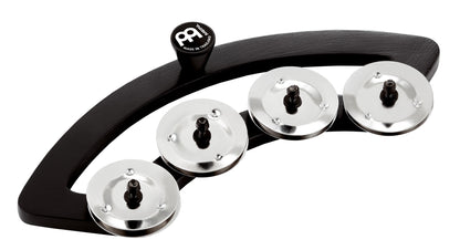 Tambourin backbeat en fibre, s'adapte sur fûts 10" à 12", 2 rangées de cymbalettes acier inoxydable, noir