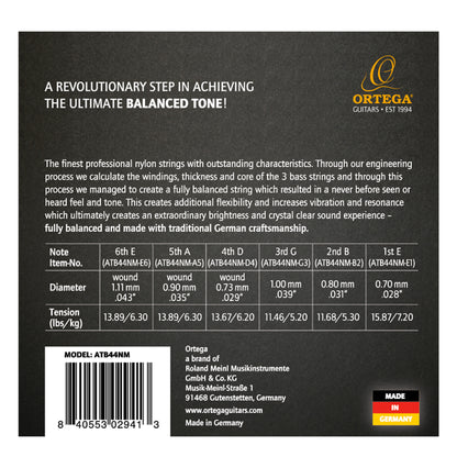 Jeu pour guitare classique ATMOSPHERE BALANCE, cuivre plaqué argent/nylon, tensions équilibrées des cordes filées, médium