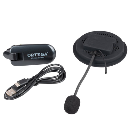 OSWS86, système de micro sans fil pour guitare classique (rosace 86 mm), micro col de cygne, avec récepteur sans-fil, noir